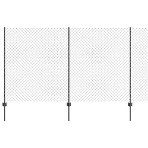 vidaXL gaashek met palen 10 x 1,4 m PVC-Coated Staal Grijs Mesh