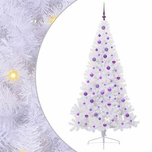 vidaXL Kunstkerstboom met 300 LED Wit 210 cm PVC en staal