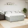 vidaXL Boxspring met matras fluweel lichtgrijs 200x200 cm