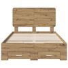vidaXL Bedframe met hoofdeinde Artisan Eiken 120 x 190 cm Bewerkt hout