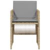 vidaXL Tuinstoelen 4 st met kussens poly rattan gemengd beige