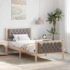 vidaXL Bedframe met hoofdeinde Taupe 90 x 200 cm Massief grenenhout