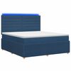 vidaXL LED Boxspring Bed met Matras Blauw 180 x 200 cm Stof