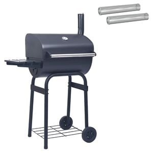 vidaXL Houtskoolbarbecue 75 x 48 x 120 cm zilver
