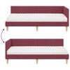 vidaXL Hoekbedframe met Matras Anders met hoofdeinde 2 pcs Grijs Stof