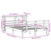 vidaXL Bedframe met hoofdbord massief grenenhout wit 135x190 cm