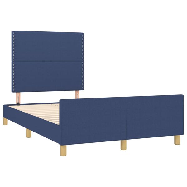 vidaXL Bedframe zonder matras 120x200 cm stof blauw
