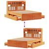 vidaXL Bed met boekenkast zonder matras grenenhout wasbruin 140x190 cm