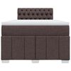 vidaXL Boxspring met matras stof donkerbruin 120x190 cm