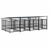 vidaXL Hondenkennel met dak 7,51 m&sup2; staal