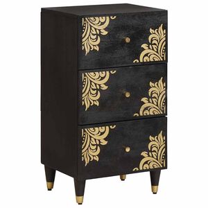 vidaXL Dressoir met lade Zwart 40 x 33 x 75 cm Massief Mango Hout
