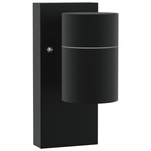 vidaXL Buiten Wandlamp Zwart 6,5 x 10,5 x 16 cm RVS en Glas