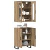 vidaXL Hoge kast 2 pcs artisanaal eikenkleurig Bewerkt hout