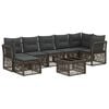 vidaXL Tuinbankenset 8 st Grijs poly rattan