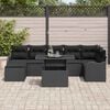 vidaXL Tuin Sofa Set met kussen met opslag 8 pcs Zwart Poly riet