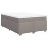 vidaXL Boxspring met matras stof taupe 160x200 cm