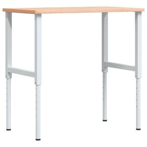 vidaXL Werkbank rechthoekig 100x60x(71,5-98) cm massief beukenhout