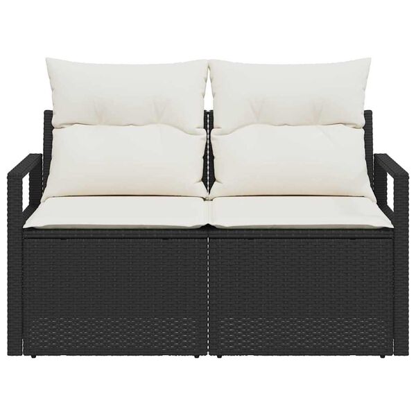 vidaXL Tuinbank met kussen met opslag 120 x 62 x 69 cm poly rattan