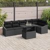 vidaXL Tuin Sofa Set met kussen met opslag 7 pcs Zwart poly rattan