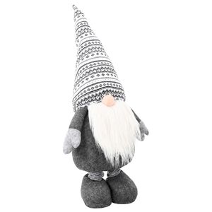 vidaXL Kerstkabouter met uitschuifbare poten Grijs 130 cm Polyester