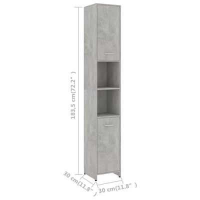 vidaXL 4-delige Badkamermeubelset betongrijs