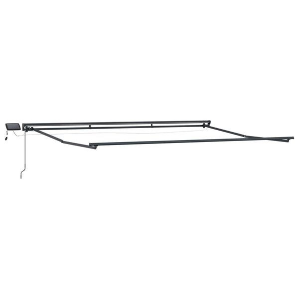 vidaXL Handmatige Luifelhouder met LED's Antraciet 4 x 2 m Aluminium