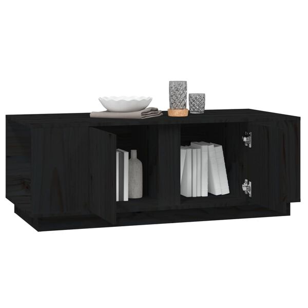 vidaXL Salontafel 110x50x40 cm massief grenenhout zwart