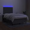 vidaXL Boxspring met matras en LED stof donkergrijs 120x200 cm