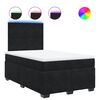 vidaXL Boxspring met matras fluweel zwart 120x200 cm