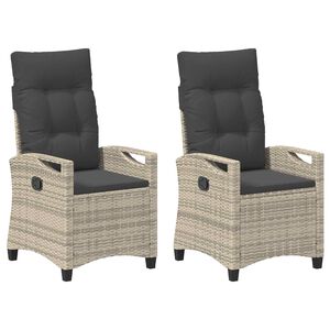 vidaXL Tuinstoel 2 st Licht Grijs en Donker Grijs Staal en Polyester