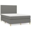 vidaXL Boxspring met matras stof donkergrijs 140x190 cm