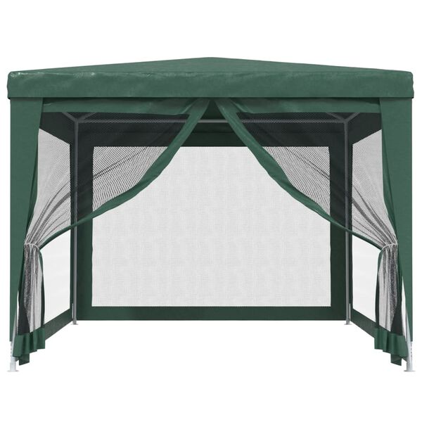 vidaXL Partytent met 4 mesh zijwanden 3x4 m HDPE groen