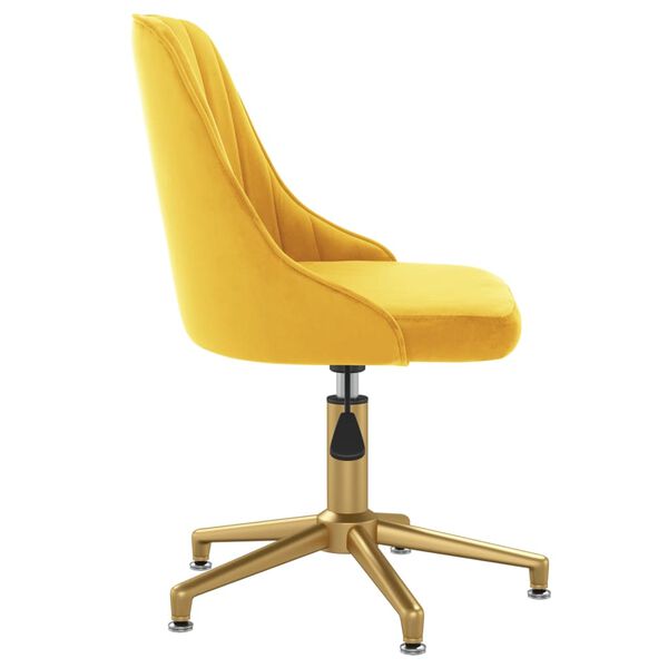 vidaXL Eetkamerstoel draaibaar fluweel geel