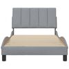 vidaXL Bedframe zonder matras "Hanko" 100x200 cm stof lichtgrijs