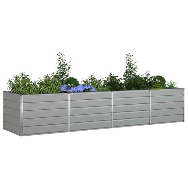 vidaXL Plantenbak Lichtgrijs 195 x 100 x 45 cm Gegalvaniseerd staal