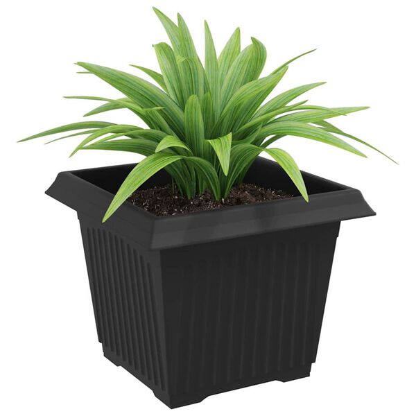 vidaXL Vierkante Bloempot 6 pcs Zwart 23 x 23 x 17,5 cm Kunststof