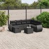vidaXL 8-delige Loungeset met kussens poly rattan zwart