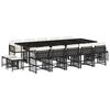 vidaXL 15-delige Tuinset met kussens poly rattan zwart