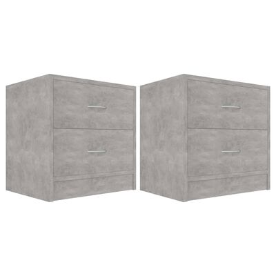 vidaXL Nachtkastjes 2 st 40x30x40 cm spaanplaat betongrijs