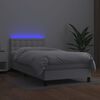 vidaXL Boxspring met matras en LED kunstleer wit 80x200 cm