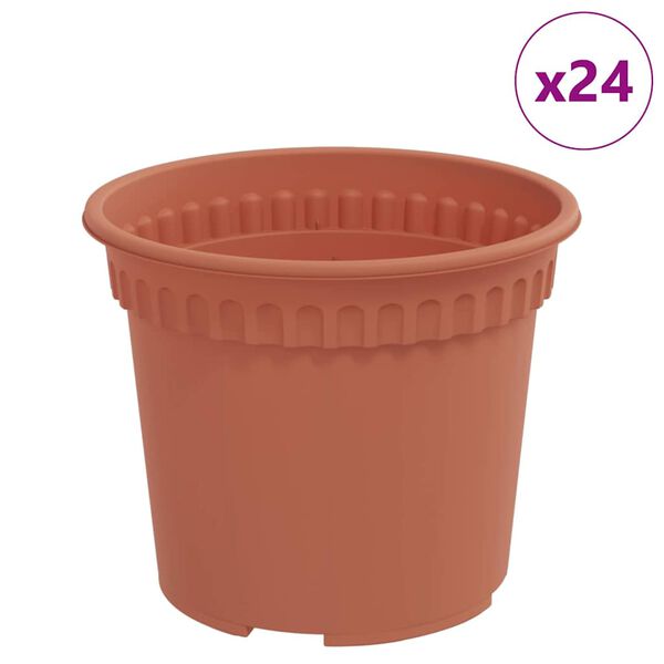 vidaXL Ronde Bloempot 24 pcs Baksteenrood &Oslash; 12,5 x 10 cm Kunststof