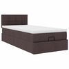 vidaXL Ottoman bed met matras 90x190cm stof donkerbruin