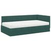 vidaXL Hoekbedframe met Matras met hoofdeinde 2 pcs Groen Fluweel