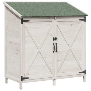 vidaXL Tuinschuur Wit 106 x 56 x 113,5 cm Massief Vurenhout