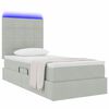 vidaXL Opbergbed met LED met matras Lichtgrijs 90 x 190 cm Fluweel