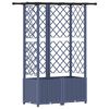 vidaXL Verhoogd Bed met Trellis en Dak Grijs 124 x 40 x 136 cm PP