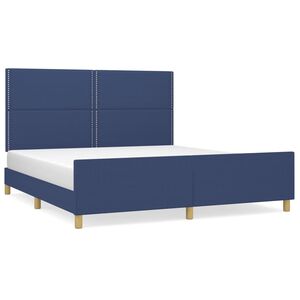 vidaXL Bedframe zonder matras stof blauw 180x200 cm