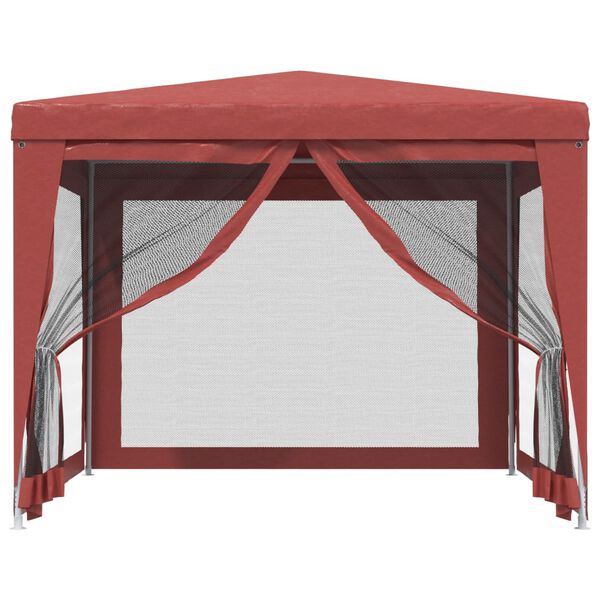 vidaXL Partytent met 4 mesh zijwanden 3x3 m HDPE rood