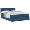 vidaXL Bed met matras 140x190 cm stof blauw