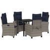 vidaXL Tuin eettafelset 5 st Grijs poly rattan